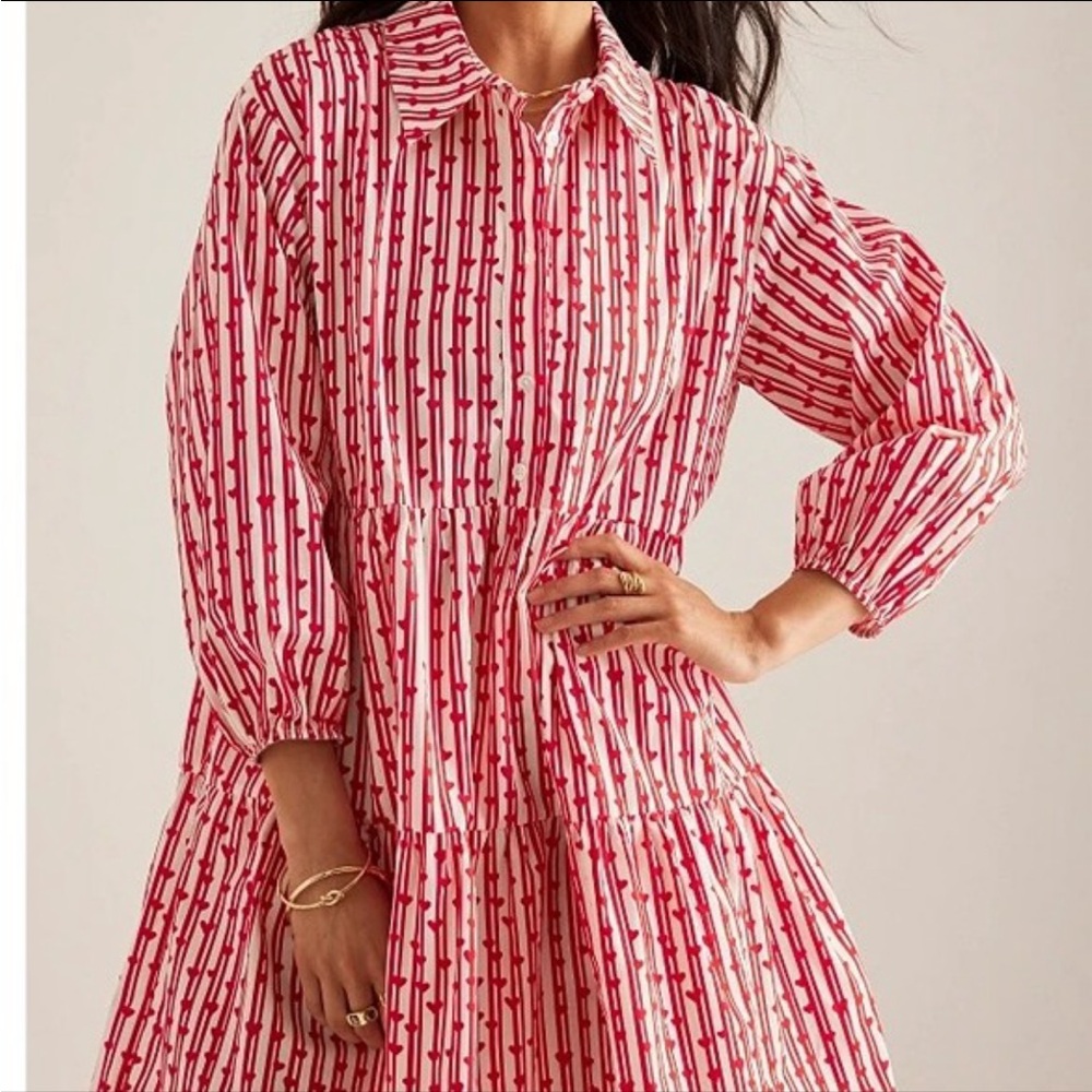 Anthropologie Dresses | NWOT Maeve Bettina Tiered Shirt Dress Heart, XS